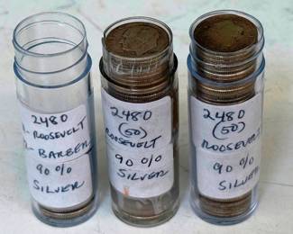 Choice of Barber and Roosevelt 90% Silver Dimes