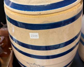 Robinson Ransbottom Blue Crown Royal 4 Gallon Stoneware Beverage Dispenser
