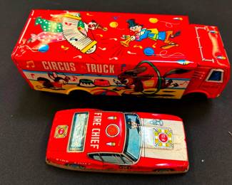 Tin Cars Circus Truck Fire Chief