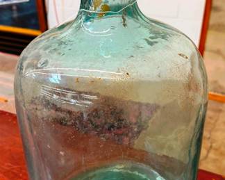 Large 22" Tall Hand Blown Glass Bottle