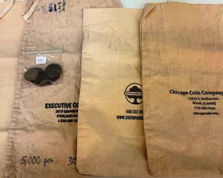 Collectbile Cloth Coin Bags and Eisenhower Dollar Lot
