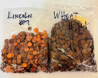 Twenty-One Pounds of Wheat and Lincoln Pennies Lot