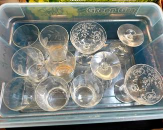 Vintage Etched Glassware
