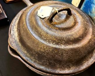Deep Cast Iron Lidded Skillet