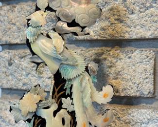Oriental pair of bird sculptures