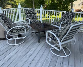 set of four outdoor chairs
