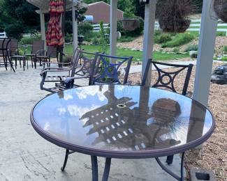 Patio table and chairs.