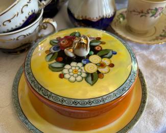 Floral dishware.