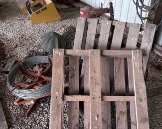 Pallets. Wire.