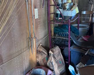 Garden supplies. Garage items.