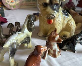 Glass dog collection.
