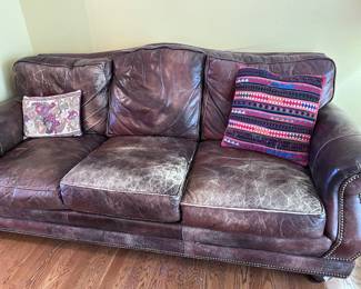 Leather sofa.