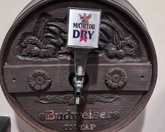 Budweiser On Tap Wall Barrel Keg Sign