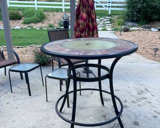 Patio table and chairs.