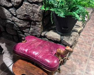 Camel saddle stool.