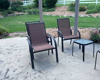 Patio chairs.
