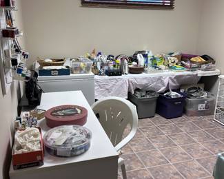 Laundry room supplies. Cleaning supplies.