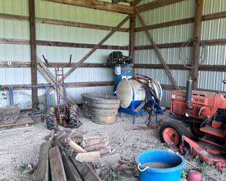 Stock tank. Sprayer. Tanks. Buckets.