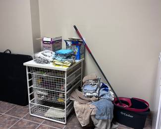 Laundry and cleaning supplies.