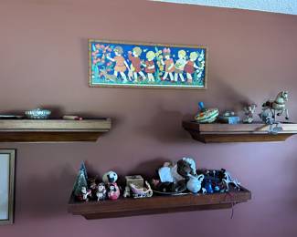 Toys and shelves.