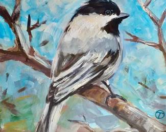 “Songbird” original oil on artist's panel 8"x8" unframed 12x12" framed (sold separately)