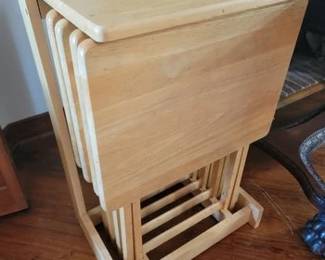 TV tray set with table holder