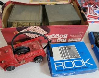 Collection of vintage toys cars games