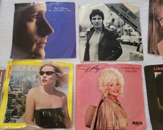 Collection of vintage record albums 45s