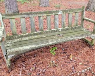 Vintage wood outdoor bench