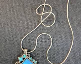 Opal sterling necklace