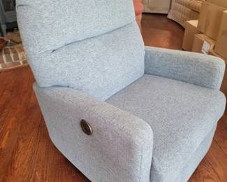 Upholstered power recliner with USB port