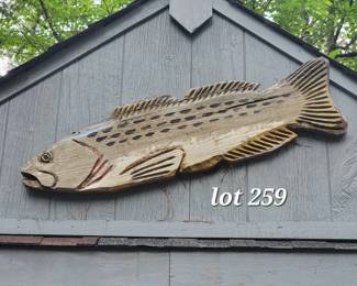Carved wood fish