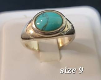 Turquoise and sterling rings