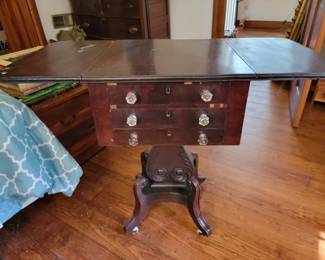 Late 1800s empire drop leaf side table
