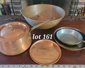 Copper pots and bowl