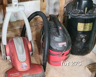 Electrolux, shop vac and ash vacuum lot