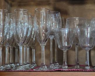 Part of cabinet lot of beer and wine glasses