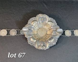 Silver coin art dish