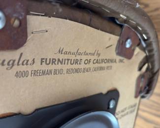 Set of 3 Douglas Furniture Brown Leather Bar Stools