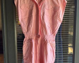 1980s Diane Von Furstenberg Pink Cotton Romper – Size 14