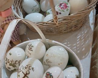 Hand crafted milk glass eggs 🥚