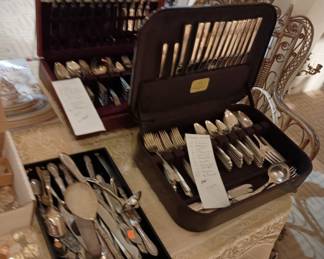 Silver plate flatware sets