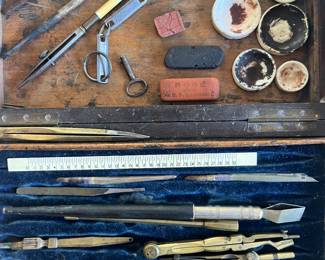 Antique drafting set.