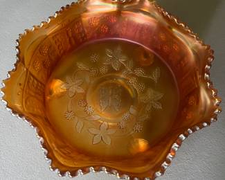 Vintage Fenton butterfly and berry bowl.
