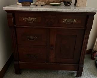 Antique marble-top Eastlake washstand.