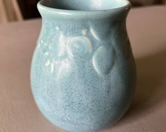 Rookwood Pottery blue “rose hip” art pottery vase.