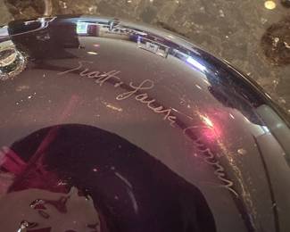 Scott & Laura Curry Purple/Gold Abstract Art Glass Vase