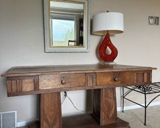 Mission Style Oak Library Desk