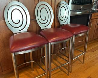 Set of 3 Ethan Allen "Radius" Bar Stools