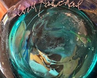 Colorful Art Glass Vase - Signed by Will P.